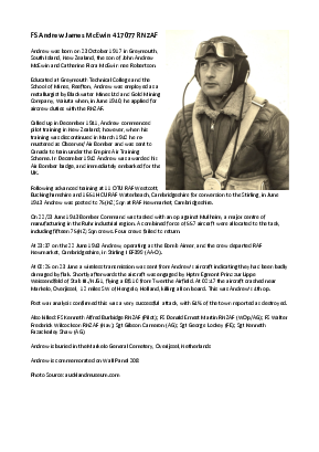 A preview of a PDF biography for McEwin, Andrew James